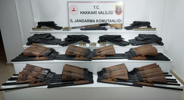 Yüksekovada çok sayıda silah ele geçirildi