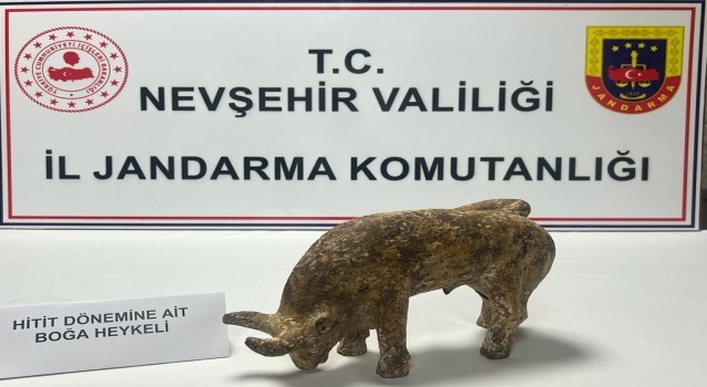 3 bin yıllık boğa heykeli ele geçirildi