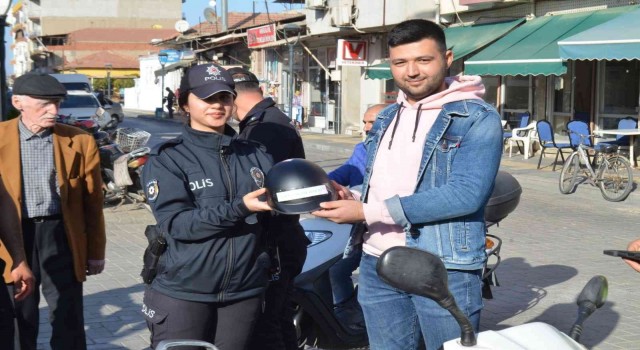 Ahmetli Emniyetinden ‘Bir Kask Bir Hayat uygulaması
