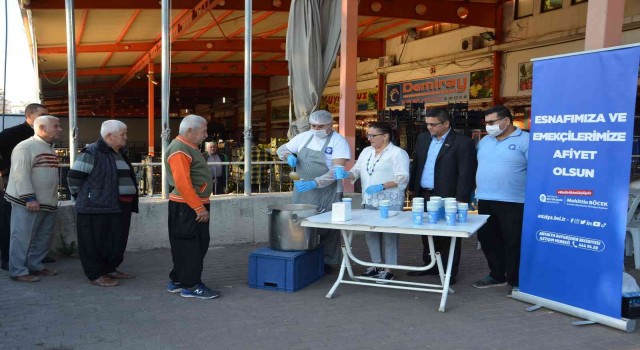 Alanya Hal esnafına sıcak çorba