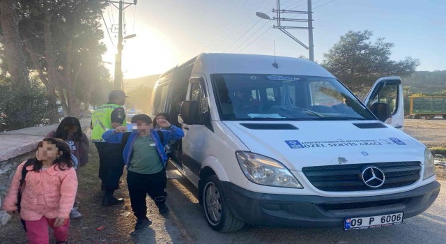 Aydında okul servisleri denetlendi, öğrenciler bilgilendirildi