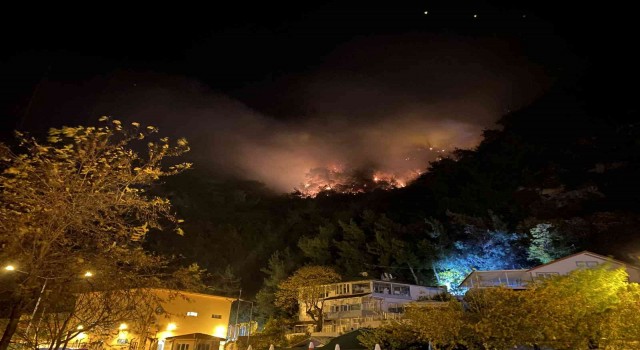 Bartındaki orman yangını yerleşim bölgesine ulaşmadan kontrol altına alındı