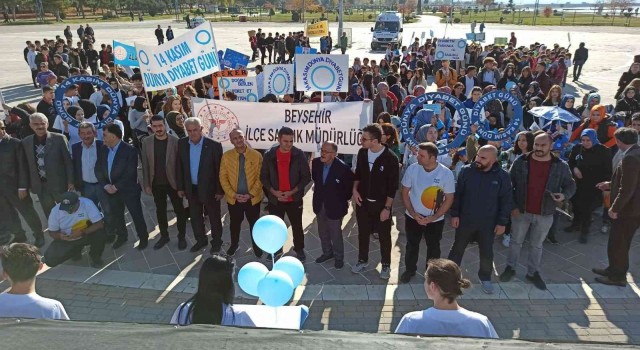Beyşehirde diyabet farkındalığı için yürüyüş düzenlendi