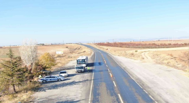 Beyşehirde sürücüler dron ile denetlendi