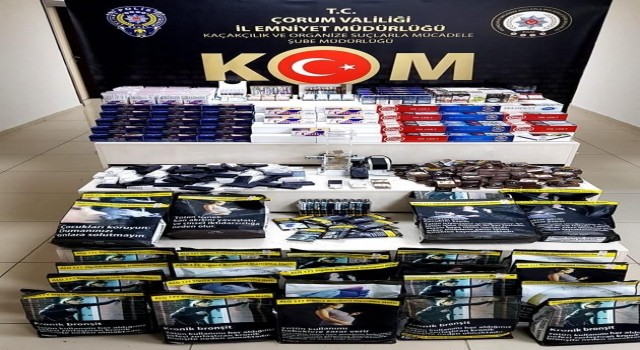 Çorumda 38 bin 800 adet kaçak makaron sigara ele geçirildi