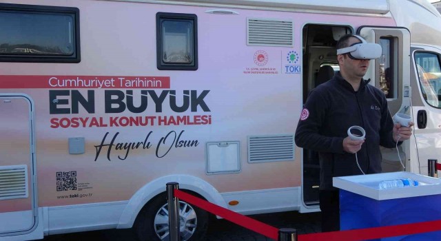 Cumhuriyet tarihinin en büyük sosyal konut hamlesi projesi vatandaşlara mobil araçla tanıtıldı