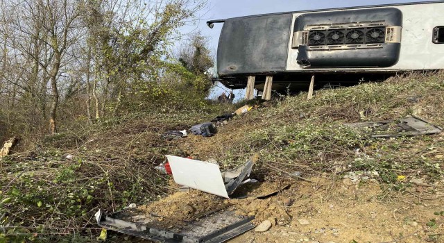 Devrilen otobüsün şoförü tutuklandı