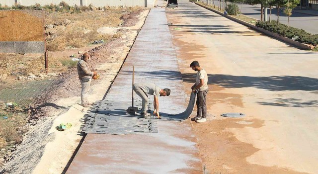 Döşemealtına renkli baskı beton kaldırım