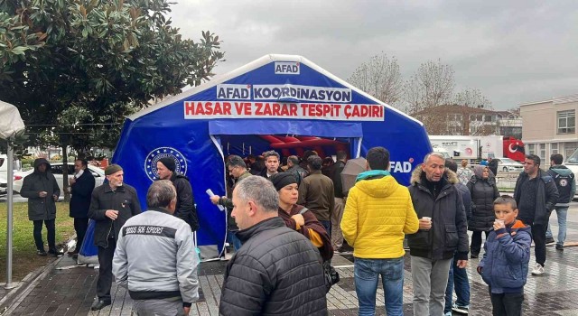 Düzcede vatandaşların hasar başvuruları alınmaya devam ediyor