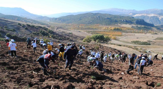 Eğirdirde 2 bin fidan toprakla buluştu