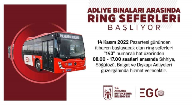 EGOdan adliye binalarına kolay ulaşım için ring seferleri