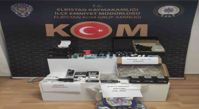 Elbistanda bin 500 adet elektronik sigara materyali ele geçirildi