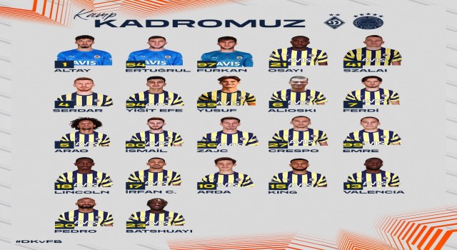 Fenerbahçenin kamp kadrosu belli oldu