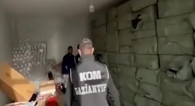 Gaziantepte bir depoya şok eden baskın