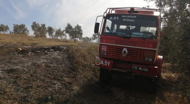 Gönen Havutça kırsal mahallesinde yangın çıktı