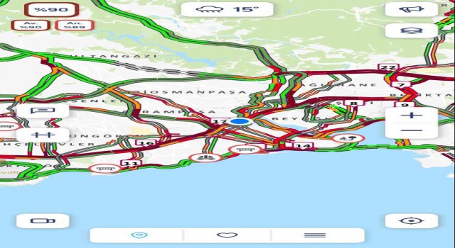 İstanbulda trafik yoğunluğu yüzde 90 seviyelerine ulaştı
