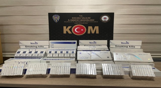 İzmitte bin 30 bandrolsüz sigara ele geçirildi