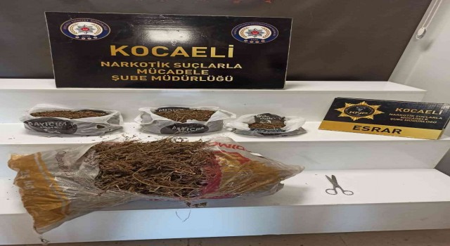 İzmitte narkotik operasyonunda 3 kilo 500 gram esrar ele geçirildi