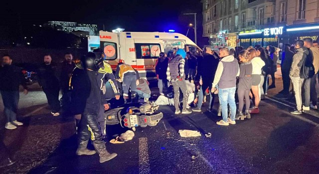 Kaldırımdan kontrolsüz inen sürat motosikleti kazaya sebep oldu: 1i ağır 2 yaralı