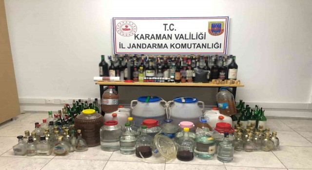 Karamanda yılbaşı öncesi 300 kilo kaçak içki ele geçirildi