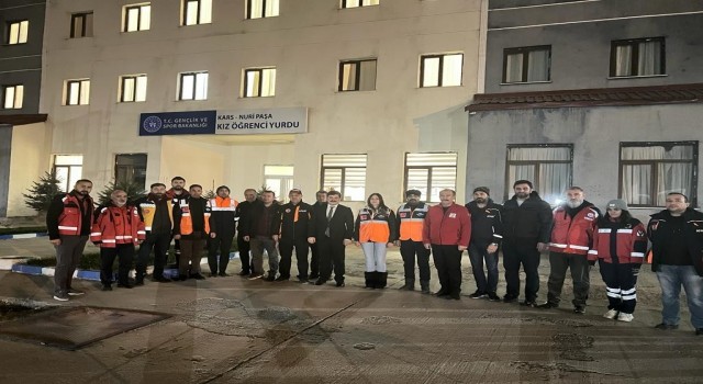 Karsta kız yurdunda deprem tatbikatı