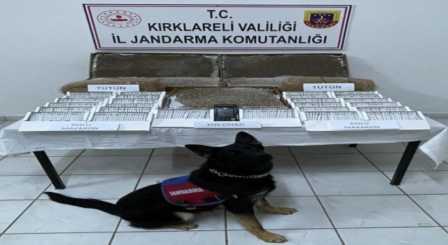 Kırklarelinde durdurulan otomobilde kaçak tütün ele geçirildi