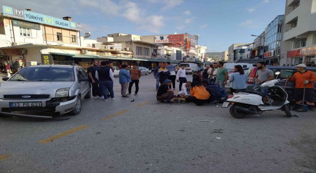 Mersinde motosiklet ile otomobil çarpıştı: 1 yaralı