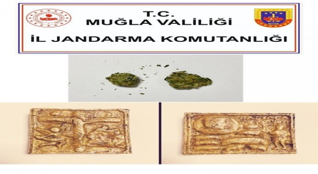 Muğlada 560 gram ağırlığında altın tablet ele geçirildi