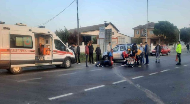 Otomobil ile elektrikli bisiklet çarpıştı: 1 yaralı