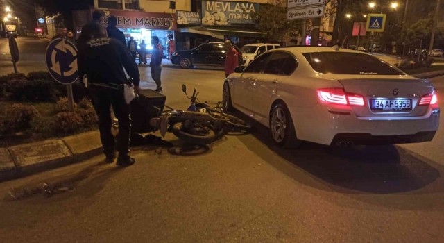 Otomobil ile motosiklet çarpıştı: 1 yaralı