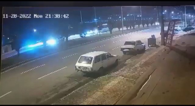 Otomobilin yayaya çarptığı kaza güvenlik kamerasında