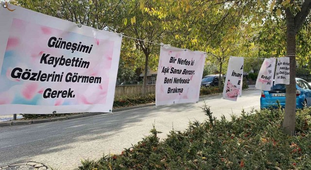 (Özel) Bursada eşine kendisini affettirmek için çalıştığı marketin karşısına pankart astı