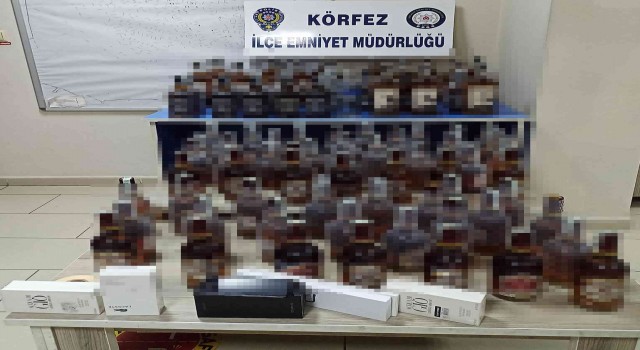 Polisin Şok uygulamasında 91 şişe kaçak alkol ele geçirildi