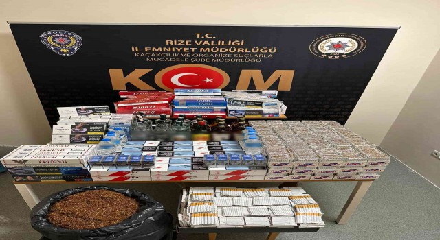 Rizede kaçak sigara ve içki operasyonu: 1 gözaltı