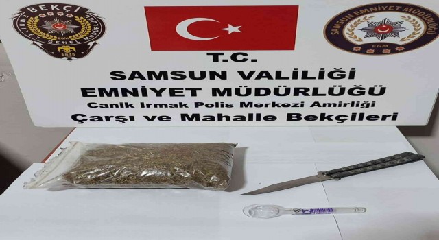 Samsunda bekçiler şüpheli araçta uyuşturucu ele geçirdi