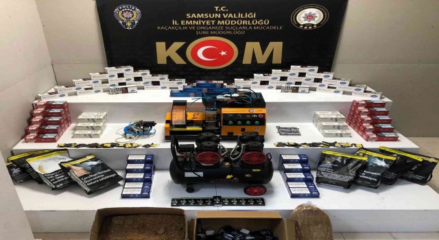 Samsunda kaçak tütün mamulleri ele geçirildi