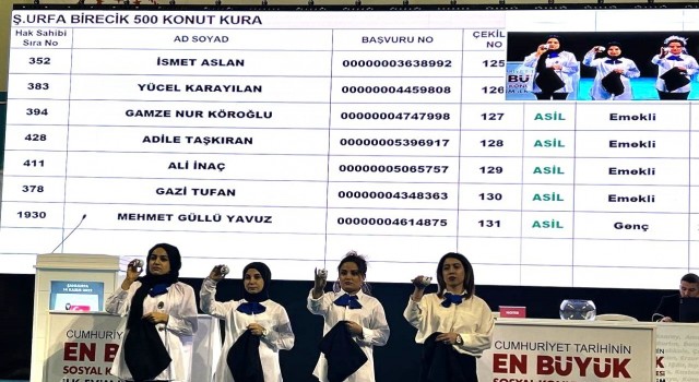 Şanlıurfada sosyal konut projesinde kura heyecanı yaşanıyor