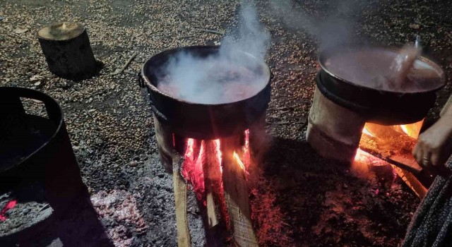 Sinopta doğal armut pekmezinin yapımı başlandı