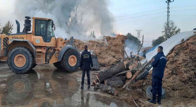 Suluovada 50 ton saman alevlere teslim oldu