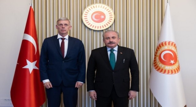 TBMM Başkanı Şentop, Norveçin Ankara Büyükelçisi Erling Skjonsbergi Mecliste kabul etti