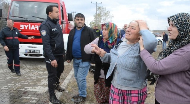 Tekirdağdaki yangında gergin anlar