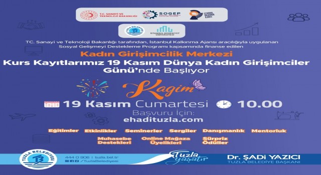 Tuzla Belediyesi Kadın Girişimcilik Merkezinde 12 farklı branşta eğitimler başlıyor