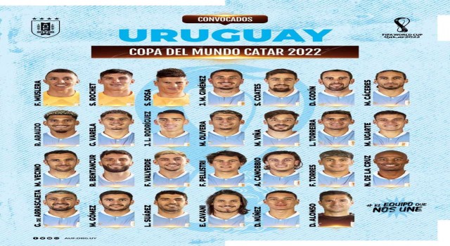 Uruguayın Dünya Kupası kadrosu açıklandı