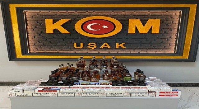 Uşakta yüklü miktarda kaçak makaron ve alkol ele geçirildi