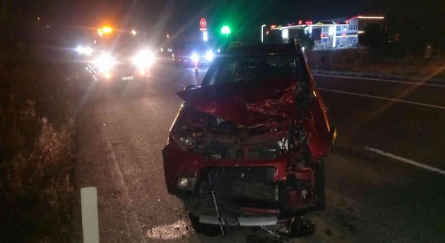 Yola aniden çıkan hayvan kazaya neden oldu: 2 yaralı