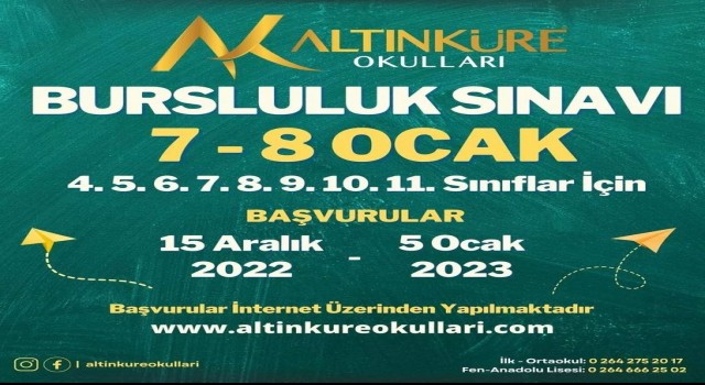 Altınküre Okullarında bursluluk sınavı