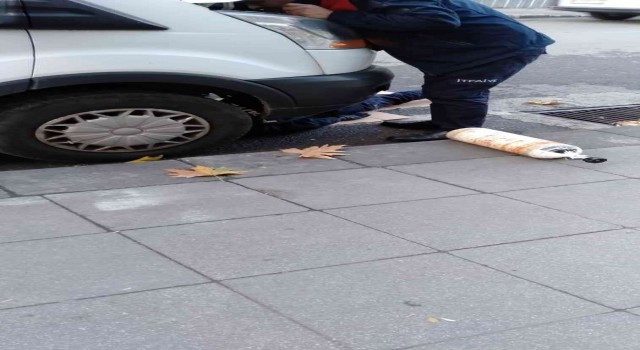 Aracın motoruna giren kediyi itfaiye kurtardı
