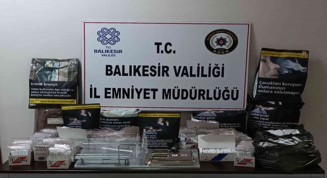 Balıkesirde polisten kaçak tütün operasyonu