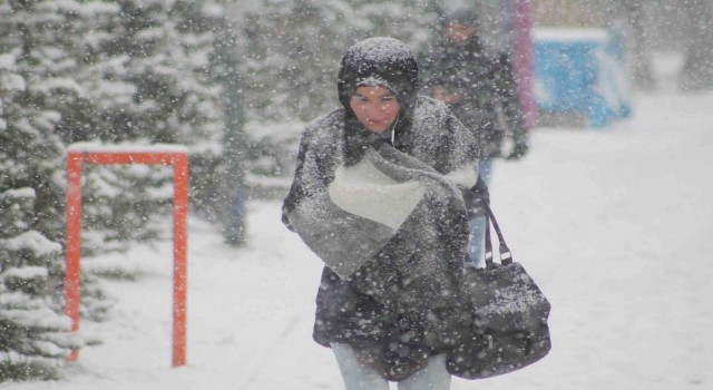 Bayburt merkeze mevsimin ilk karı yağdı