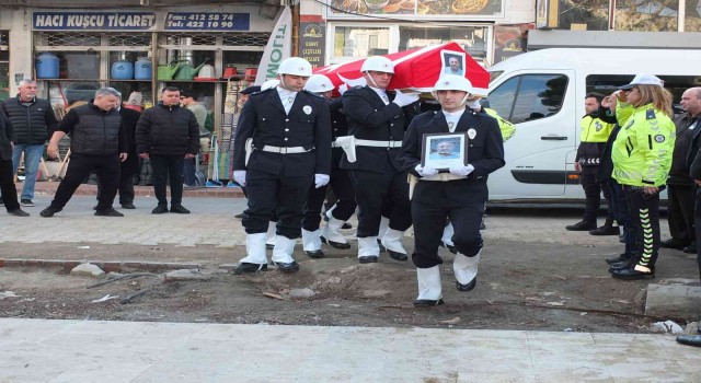 Burhaniye de hayatını kaybeden emekli polis için tören düzenlendi